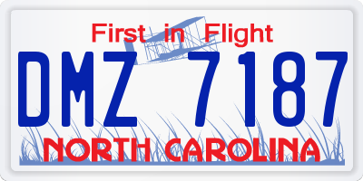 NC license plate DMZ7187