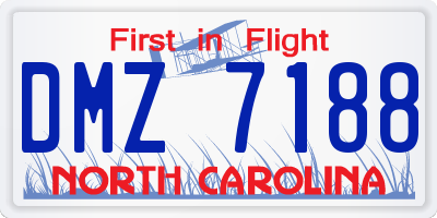 NC license plate DMZ7188