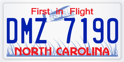 NC license plate DMZ7190