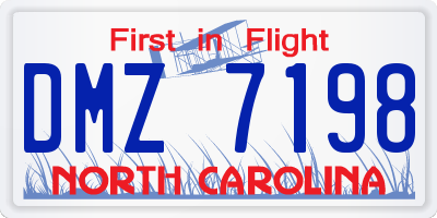 NC license plate DMZ7198