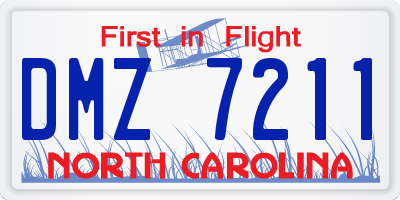 NC license plate DMZ7211
