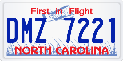 NC license plate DMZ7221