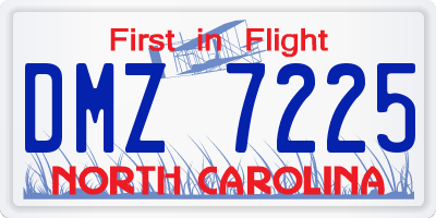 NC license plate DMZ7225