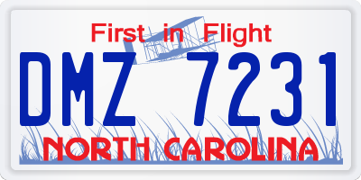 NC license plate DMZ7231
