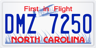 NC license plate DMZ7250
