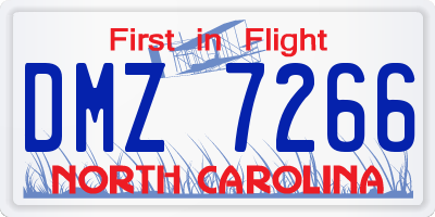 NC license plate DMZ7266