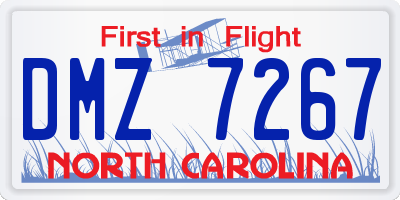 NC license plate DMZ7267
