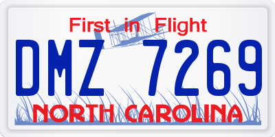 NC license plate DMZ7269