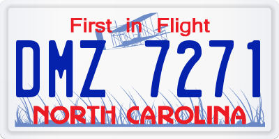 NC license plate DMZ7271