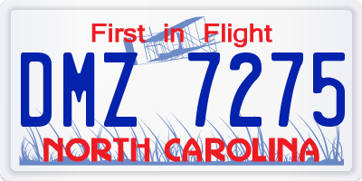 NC license plate DMZ7275