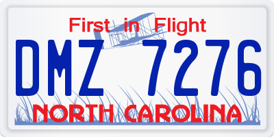 NC license plate DMZ7276