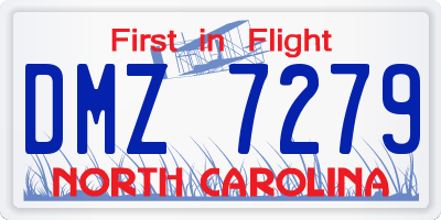 NC license plate DMZ7279