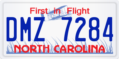NC license plate DMZ7284