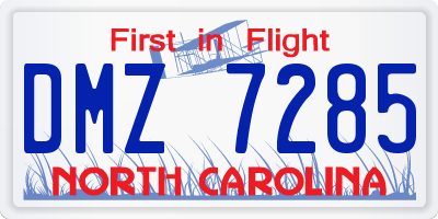 NC license plate DMZ7285