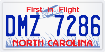NC license plate DMZ7286