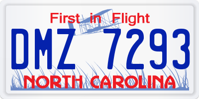 NC license plate DMZ7293