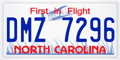 NC license plate DMZ7296