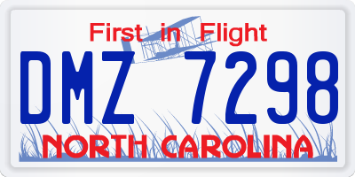 NC license plate DMZ7298