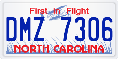 NC license plate DMZ7306