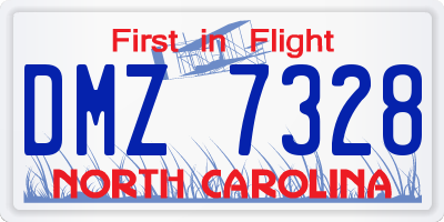 NC license plate DMZ7328