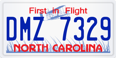 NC license plate DMZ7329