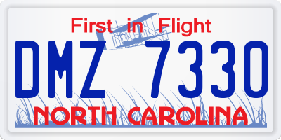 NC license plate DMZ7330