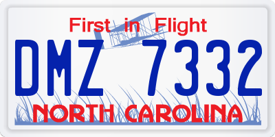 NC license plate DMZ7332