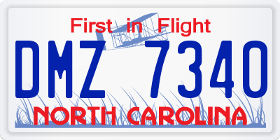 NC license plate DMZ7340