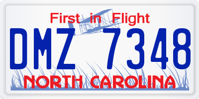 NC license plate DMZ7348