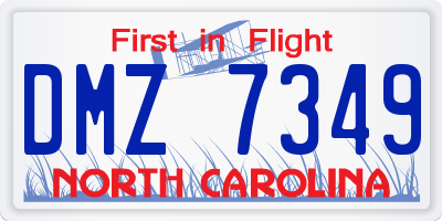 NC license plate DMZ7349