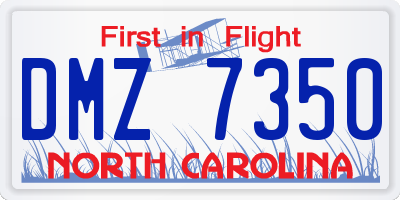 NC license plate DMZ7350