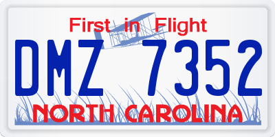 NC license plate DMZ7352