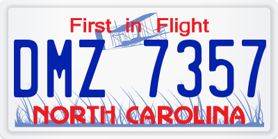 NC license plate DMZ7357