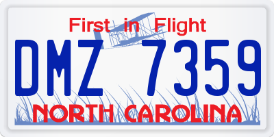 NC license plate DMZ7359
