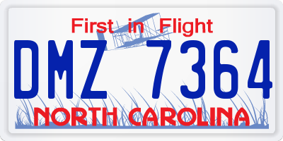 NC license plate DMZ7364