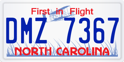 NC license plate DMZ7367