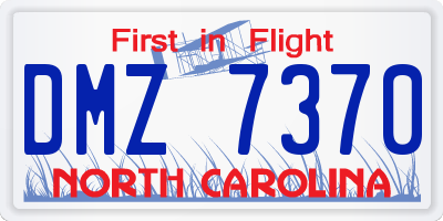 NC license plate DMZ7370