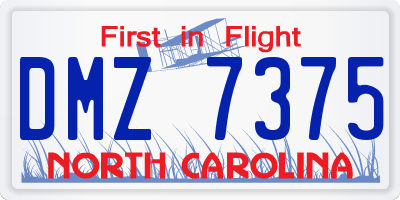 NC license plate DMZ7375