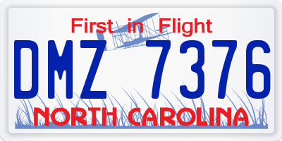NC license plate DMZ7376