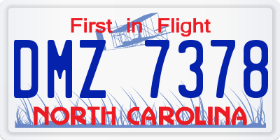 NC license plate DMZ7378