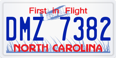 NC license plate DMZ7382