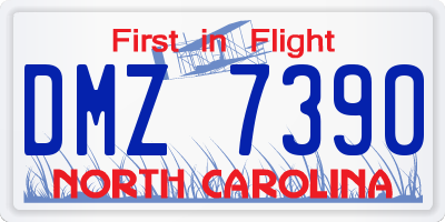 NC license plate DMZ7390