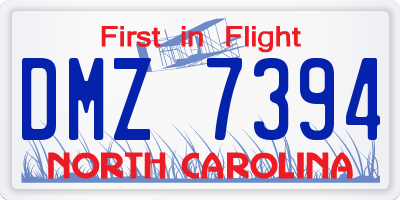 NC license plate DMZ7394