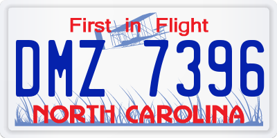 NC license plate DMZ7396
