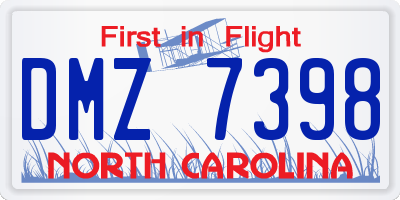NC license plate DMZ7398
