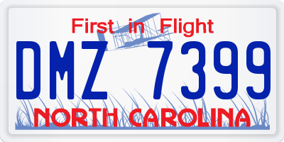 NC license plate DMZ7399