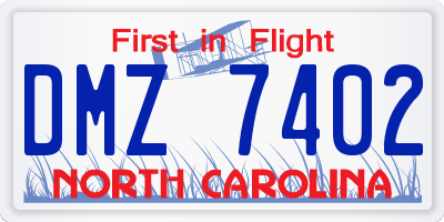 NC license plate DMZ7402