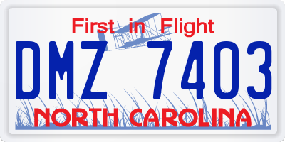 NC license plate DMZ7403