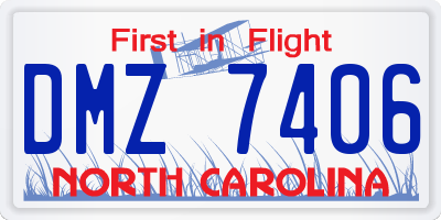 NC license plate DMZ7406