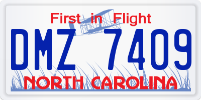 NC license plate DMZ7409